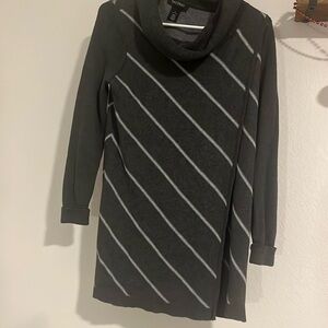 Wrap Around Grey and Whire Stripped Cardigan